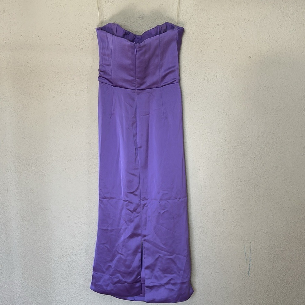 House of CB SANTANA VIOLET SATIN STRAPLESS CORSET MIDI DRESS NWOT size M - Picture 13 of 13